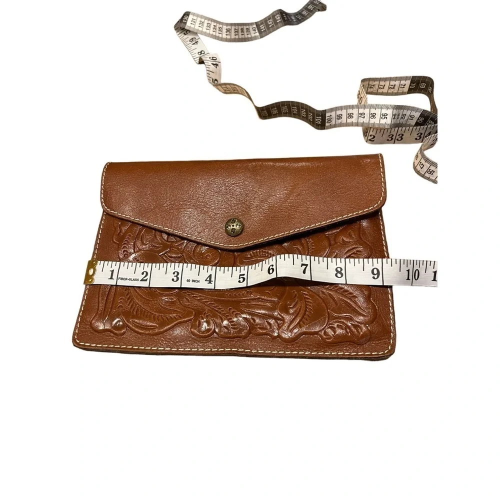 PATRICIA NASH Florence Midi Envelope Clutch Bag with Tooled & Smooth Leather‌‌